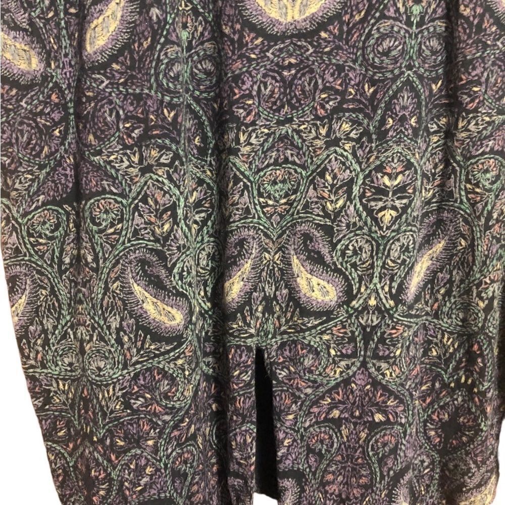Lucky Brand Artisy Boho Blouse With Rolled Cap Sleeves And Round Neck. Size 2X - Picture 4 of 6